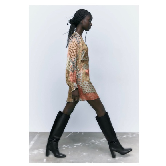 Zara NWT Multicolor Mini Dress - Size Medium - Picture 5 of 14